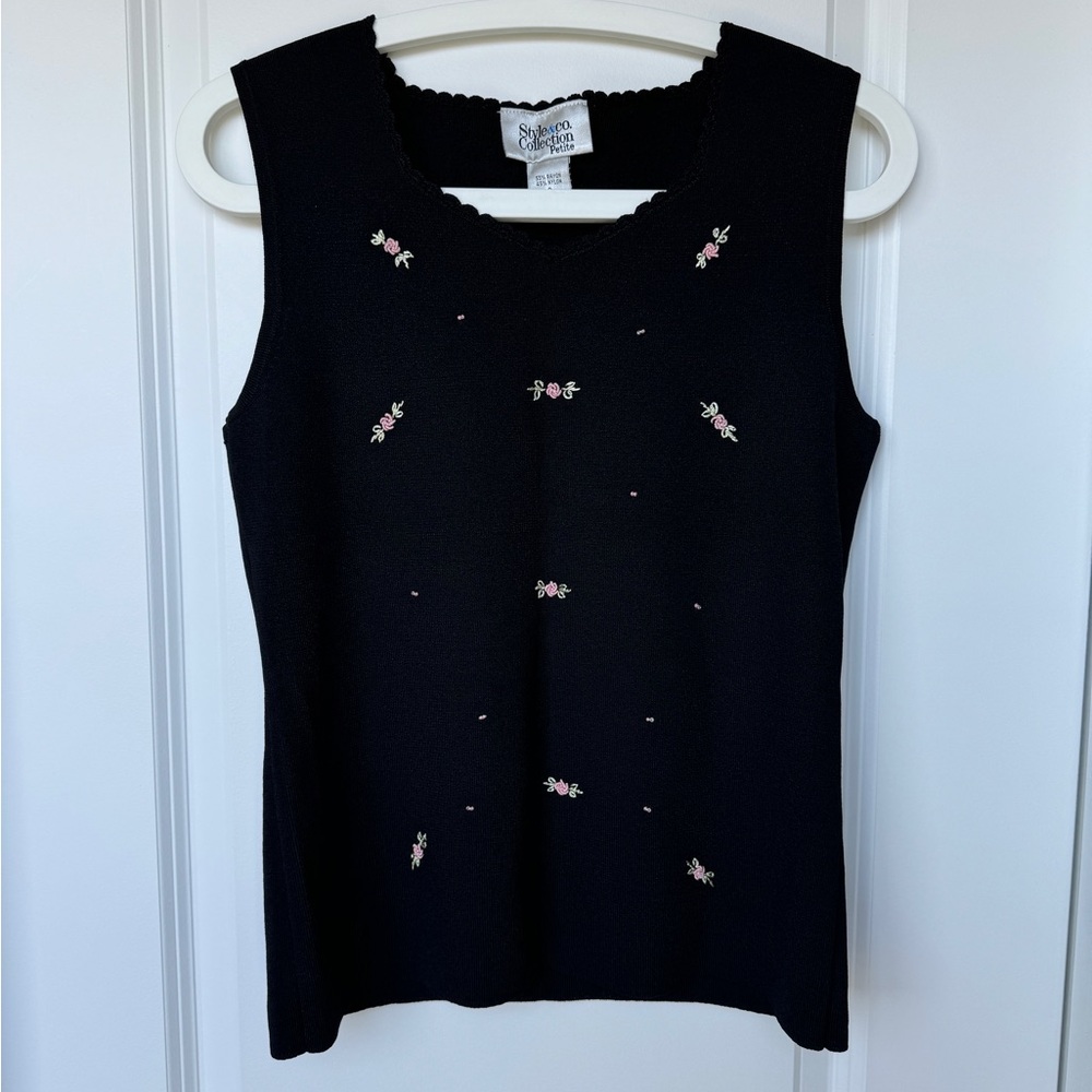 NEW Embroidered Mini Roses Top